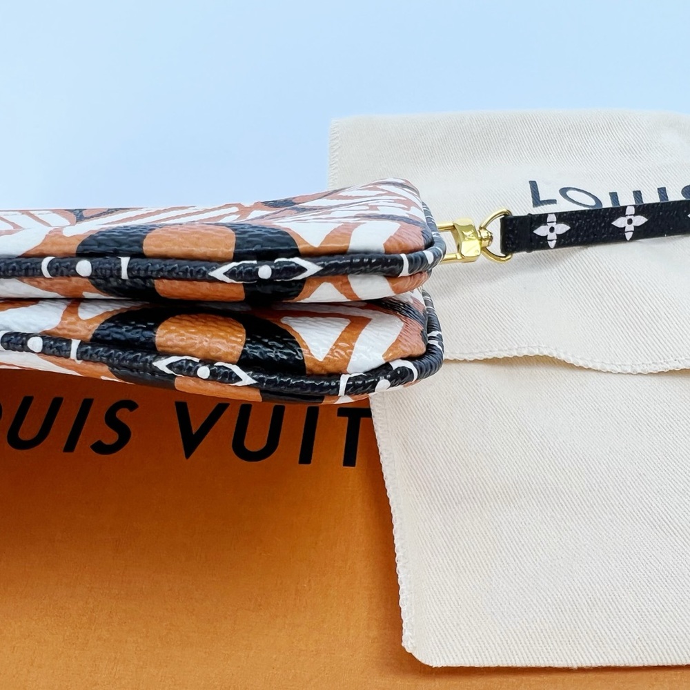 Louis Vuitton Monogram Crafty Double Pochette Crossbody Cream Caramel Clafoutis - Picture 5 of 14